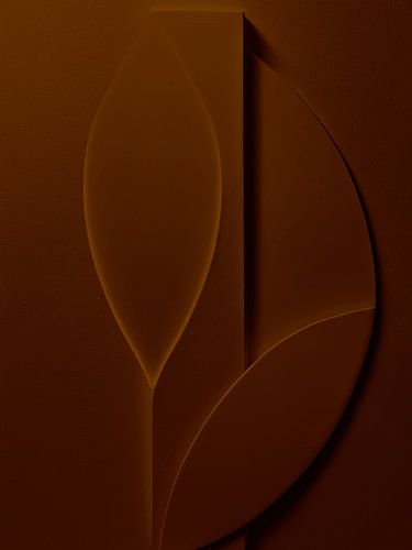 Minimalistische 3D-Kunst - Warmes Braun