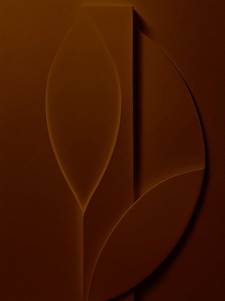 Art 3D minimaliste - Marron chaud par STUDIO MINIMAL ART