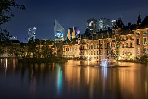 Den Haag: Hofvijver bij nacht
