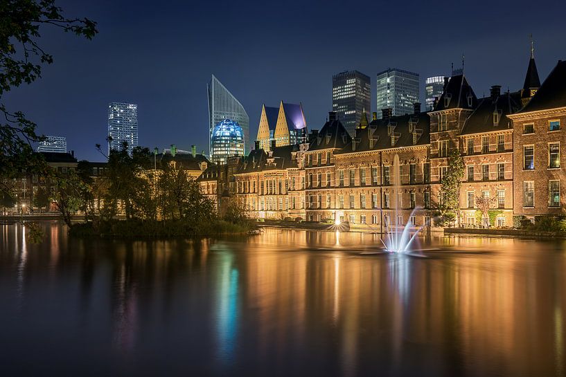The Hague: Hofvijver at night by Erik Brons