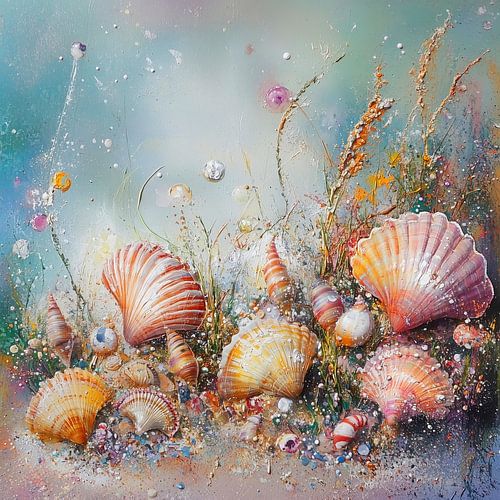 Schelpen op de zeebodem