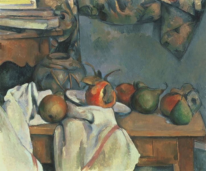 Paul Cézanne - Ginger Pot mit Granatapfel und Birnen von 1000 Schilderijen