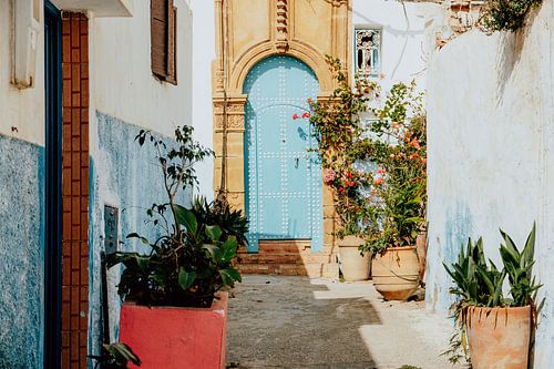 Blauwe deur in Rabat | Marokko | Reisfoto