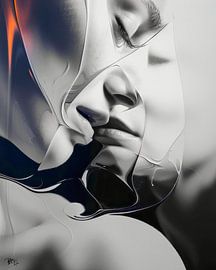 Close up portrait woman " Liquid Essence " by René van den Berg