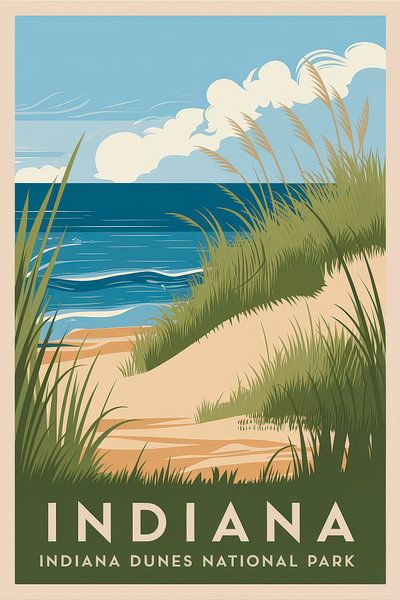 Indiana Vintage Travel Poster by Poster Art Shop