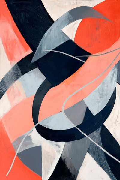 Abstract play of colours in red and blue by Poster Art Shop
