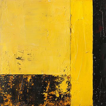 Moderne kunst in geel en zwart van Poster Art Shop