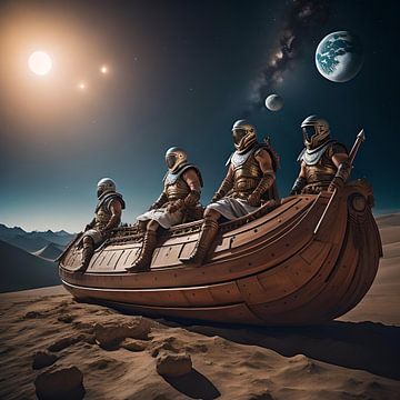 Des astronautes romains sur la lune sur Gert-Jan Siesling