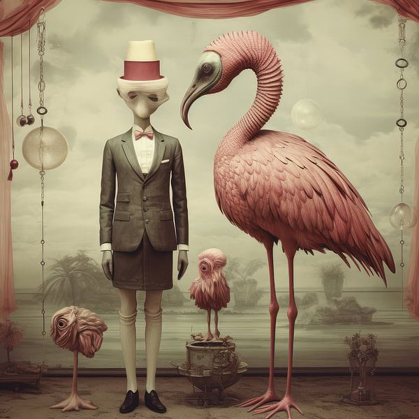 Image bizarre avec un homme et des créatures étranges par Art Bizarre