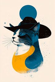 Katzentraum in bunten Farben  Der stilvolle Kater im Detail  H von Poster Art Shop