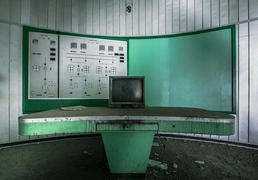 Control room power plant Urbex by Olivier Photography on canvas, poster ...