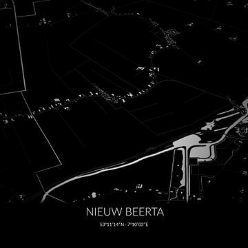 Schwarz-Weiß-Karte von New Beerta, Groningen. von Rezona