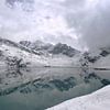 Lunersee mit Schnee in Österreich im Brandnertal Vorarlberg von Karin vd Waal