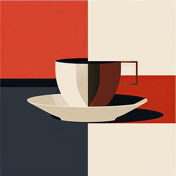 Koffiekopje - Geometrische abstractie van Poster Art Shop