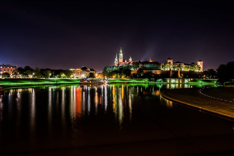 The Wawel castle at the river Wisla Krakow Poland by Lex van Doorn