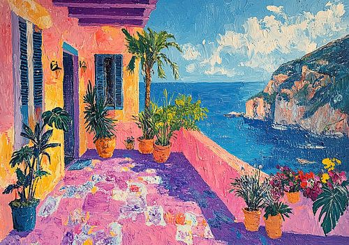 Op Matisse geïnspireerd Mediterraan Zeezicht Zee Fauvisme