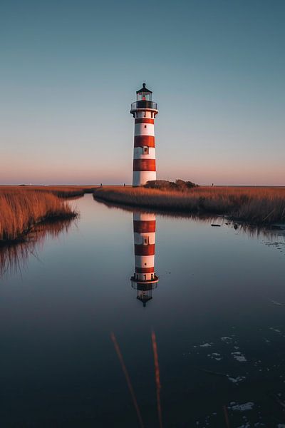 Leuchtturm, einsame Küstenlinie von fernlichtsicht
