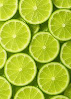 Limettenscheiben, Früchte in Nahaufnahme