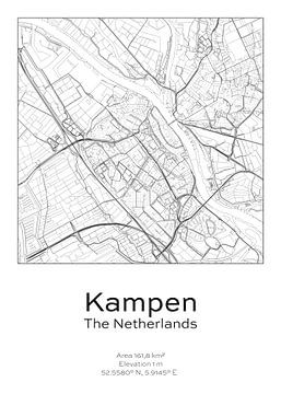 Stads kaart - Nederland - Kampen van Ramon van Bedaf