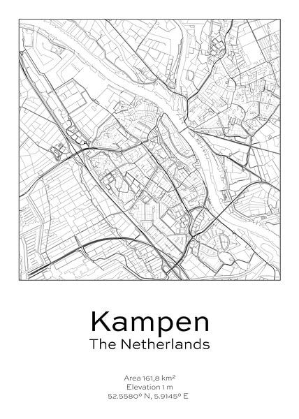 City map - Netherlands - Kampen by Ramon van Bedaf