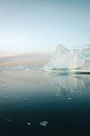 Glace flottante avec coucher de soleil | photographie de voyage | Ilulissat Groenland