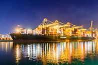Containerschip in de haven bij de containerterminal van Sjoerd van der Wal Fotografie thumbnail