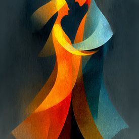 abstract dansende vrouwen van Gelissen Artworks