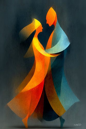 abstract dansende vrouwen van Gelissen Artworks