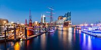 Port of Hamburg with the Elbphilharmonie at HafenCity quarter