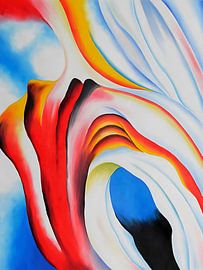 Georgia O'Keeffe - Muziek Roze en Blauw, Nr.2 van Vivanne