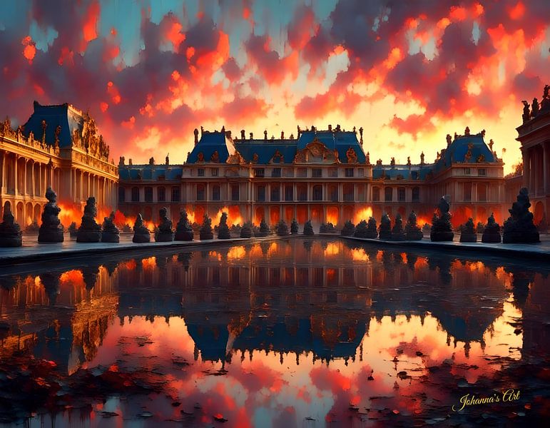 The Palace of Versailles, France at sunset by Johannas Art Creations