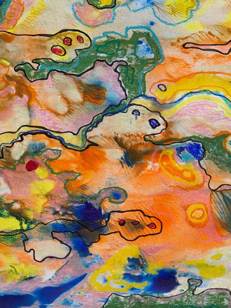 'Navy Blues with Oranges’ (Marineblauw met Oranje) – staand van Annemarie Gorter