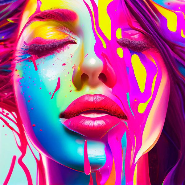 Frauengesicht Pop-Art. Teil 9 von Maarten Knops
