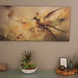 Customer photo: Hummingbird modern and abstract by Studio Allee, on artframe