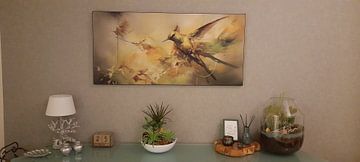 Customer photo: Hummingbird modern and abstract by Studio Allee