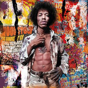 Jimi Hendrix Pop Art sur Rene Ladenius Digital Art