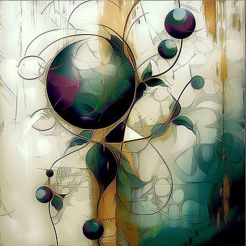 Groen abstract van Agnieszka Dybowska