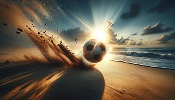 Spel bij zonsondergang: Voetbal op het strand van artefacti