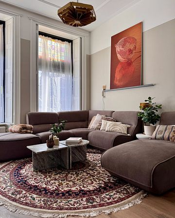 Autumn! A lantern reflects in the warm surface