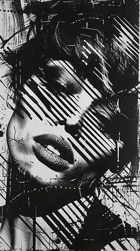 Mystieke Lijnen: Expressief Vrouwenportret