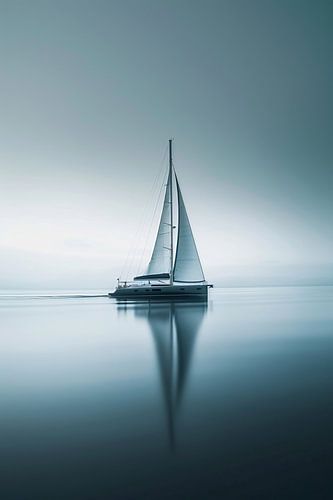 Minimalist boat on water