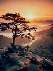 Sonnenaufgang im Wald