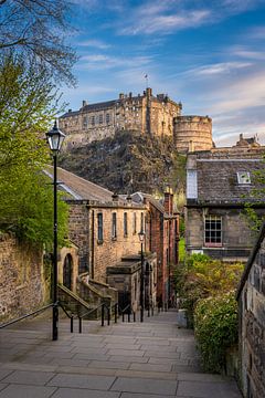 Uitzicht op het kasteel van Edinburgh, Schotland van Michael Abid