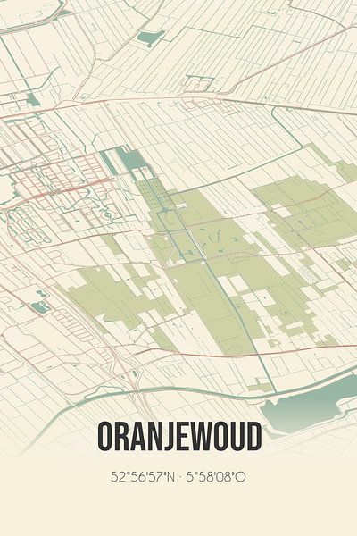 Vintage map of Oranjewoud (Fryslan) by Prints of Place