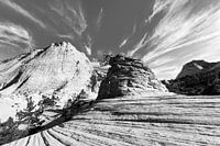 Sandstone structure at Checkerboard Mesa in Zion National Park.
