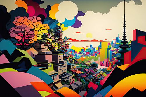 Stadt im Farbrausch: Die lebhafte Essenz Japan