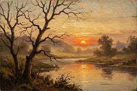 Evening quiet by the river by Levi Schreuder