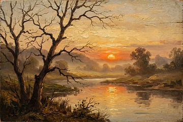 Abendliche Ruhe am Fluss von Levi Schreuder