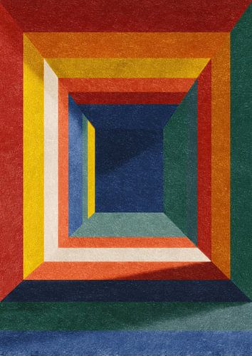 Geometric perspective: Colourful colour tunnel