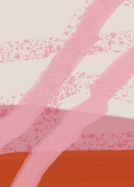Formes et lignes abstraites dans les tons pastels. Terracotta et rose. sur Dina Dankers